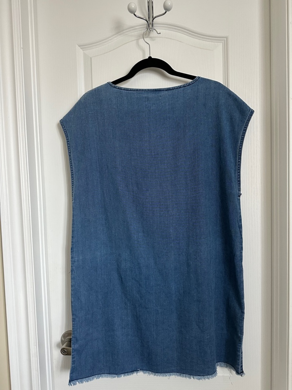 Wilfred Denim Shift Dress in Medium Blue - Picture 5 of 8